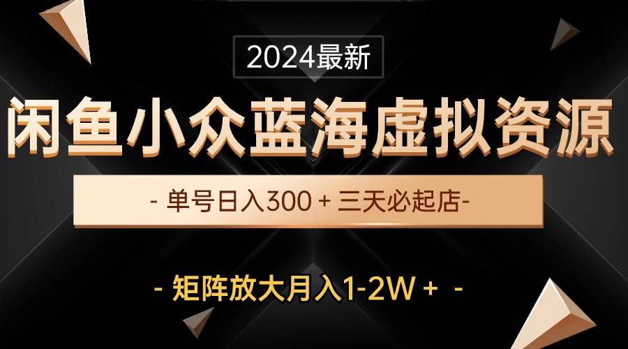 （10336期）最新闲鱼小众蓝海虚拟资源，单号日入300＋，三天必起店，矩阵放大月入1-2W-问小徐资源库