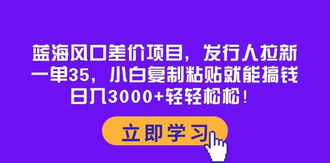 （10272期）蓝海风口差价项目，发行人拉新，一单35，小白复制粘贴就能搞钱！日入30…-问小徐资源库