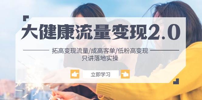 （10871期）大健康 流量 变现2.0：拓高变现 流量/成高客单/低粉高变现/只讲落地实战-问小徐资源库