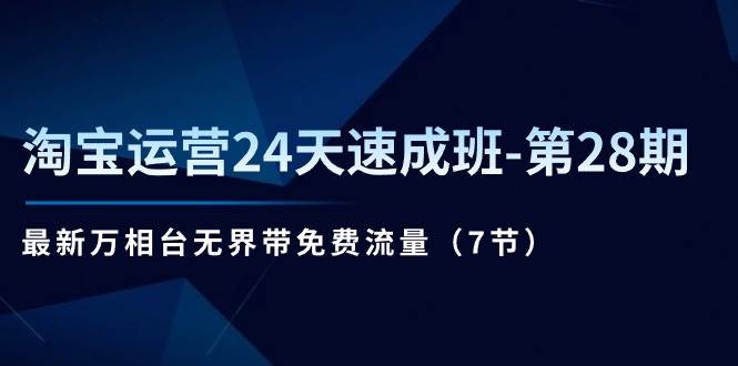 （11182期）淘宝运营24天速成班-第28期：最新万相台无界带免费流量（7节）-问小徐资源库
