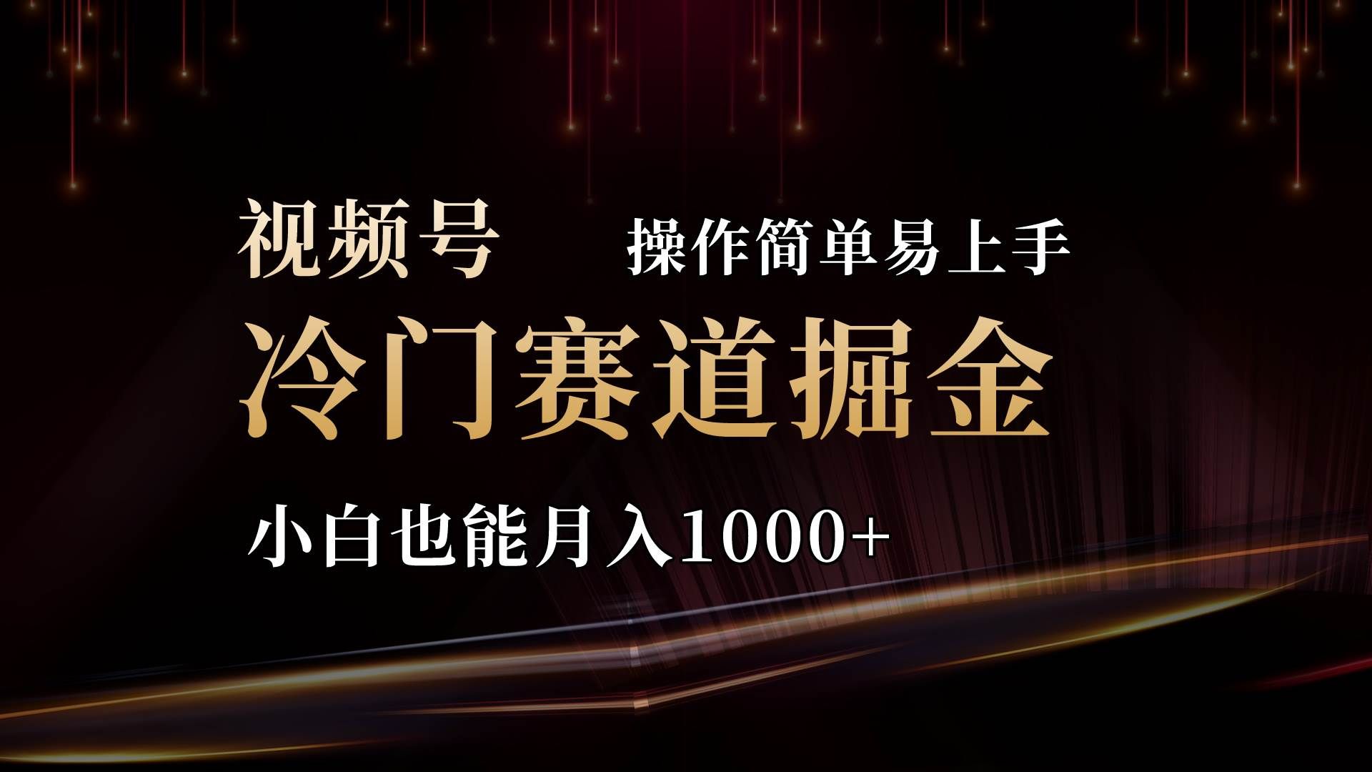 （11125期）2024视频号三国冷门赛道掘金，操作简单轻松上手，小白也能月入1000+-问小徐资源库