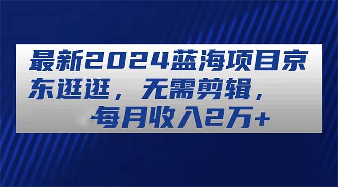 （11041期）最新2024蓝海项目京东逛逛，无需剪辑，每月收入2万+-问小徐资源库