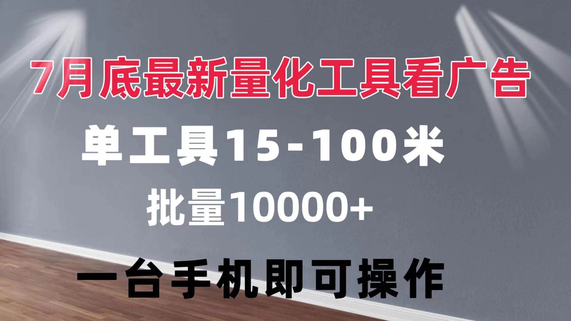 （11788期）量化工具看广告 单工具15-100 不等 批量轻松10000+ 手机即可操作-问小徐资源库