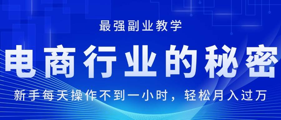 （11427期）电商行业的秘密，新手每天操作不到一小时，月入过万轻轻松松，最强副业…-问小徐资源库