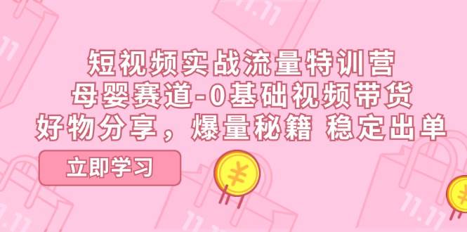 （11373期）短视频实战流量特训营，母婴赛道-0基础带货，好物分享，爆量秘籍 稳定出单-问小徐资源库