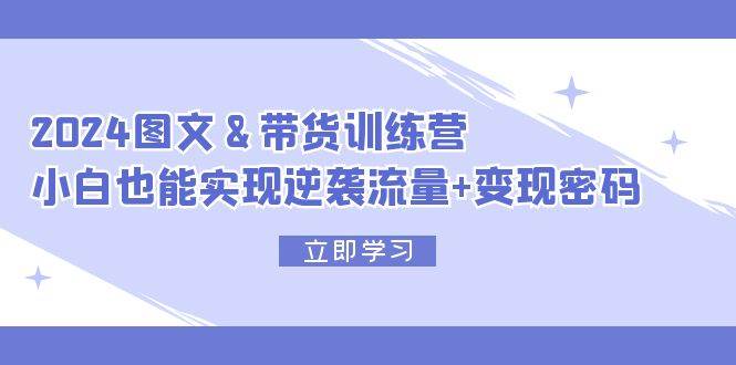 （12137期）2024 图文+带货训练营，小白也能实现逆袭流量+变现密码-问小徐资源库