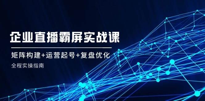（12338期）企 业 直 播 霸 屏实战课：矩阵构建+运营起号+复盘优化，全程实操指南-问小徐资源库
