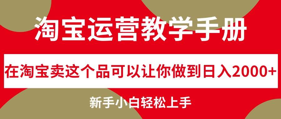 （12351期）淘宝运营教学手册，在淘宝卖这个品可以让你做到日入2000+，新手小白轻…-问小徐资源库