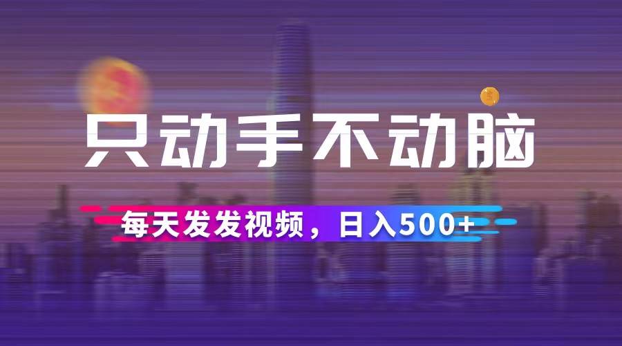 （12433期）只动手不动脑，每天发发视频，日入500+-问小徐资源库