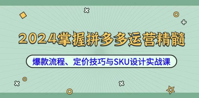 （12703期）2024掌握拼多多运营精髓：爆款流程、定价技巧与SKU设计实战课-问小徐资源库