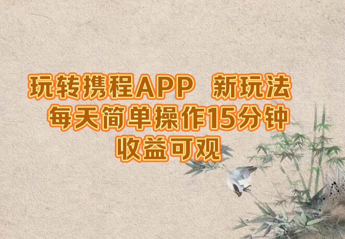 （12705期）玩转携程APP，新玩法，每天简单操作15分钟，收益可观-问小徐资源库