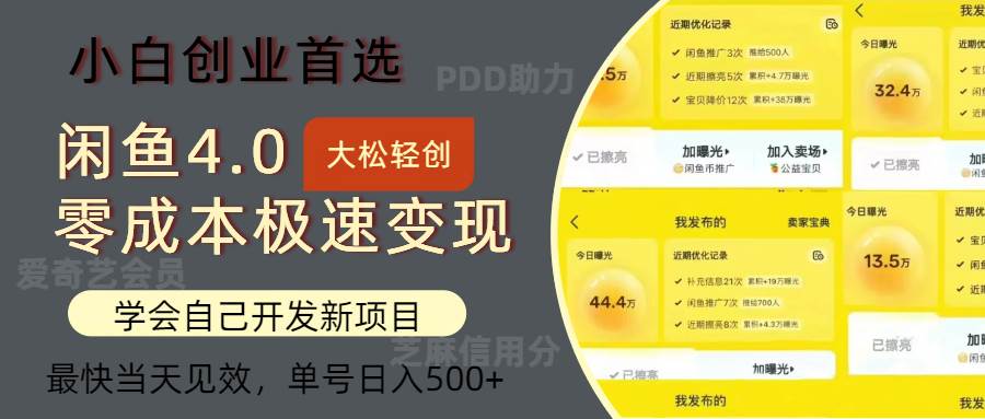（12434期）闲鱼0成本极速变现项目，多种变现方式 单号日入500+最新玩法-问小徐资源库
