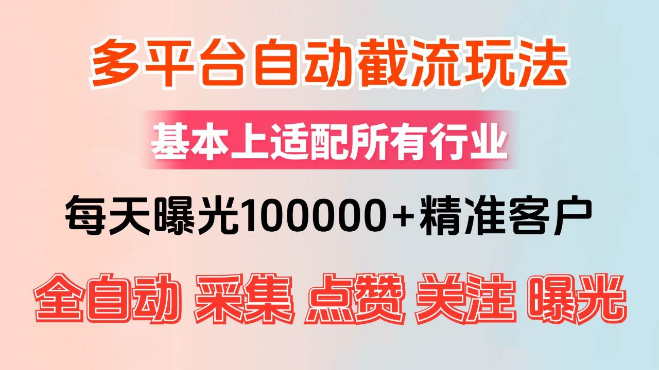 （12709期）小红书抖音视频号最新截流获客系统，全自动引流精准客户【日曝光10000+…-问小徐资源库