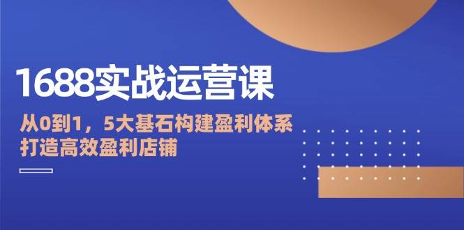 （12482期）1688实战运营课：从0到1，5大基石构建盈利体系，打造高效盈利店铺-问小徐资源库