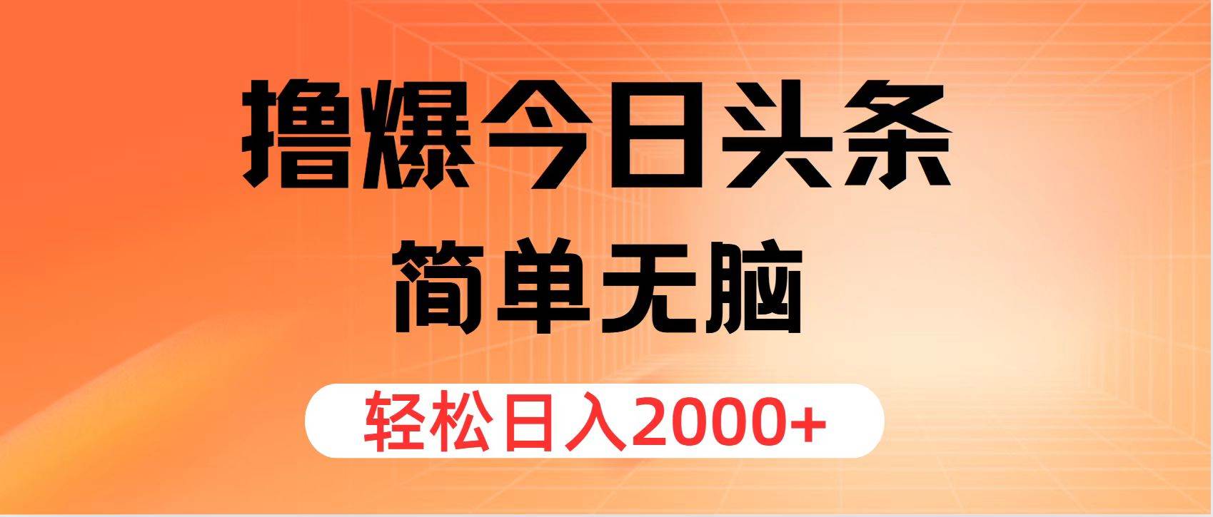 （12697期）撸爆今日头条，简单无脑，日入2000+-问小徐资源库