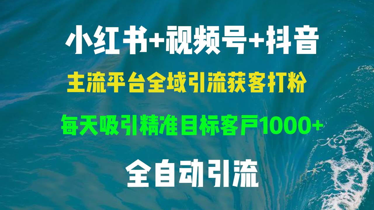（13104期）小红书，视频号，抖音主流平台全域引流获客打粉，每天吸引精准目标客户…-问小徐资源库