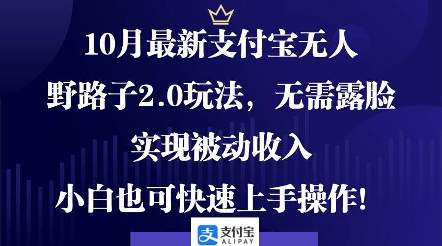 （12824期）10月最新支付宝无人野路子2.0玩法，无需露脸，实现被动收入，小白也可…-问小徐资源库