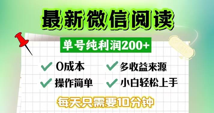 （13108期）微信阅读最新玩法，每天十分钟，单号一天200+，简单0零成本，当日提现-问小徐资源库