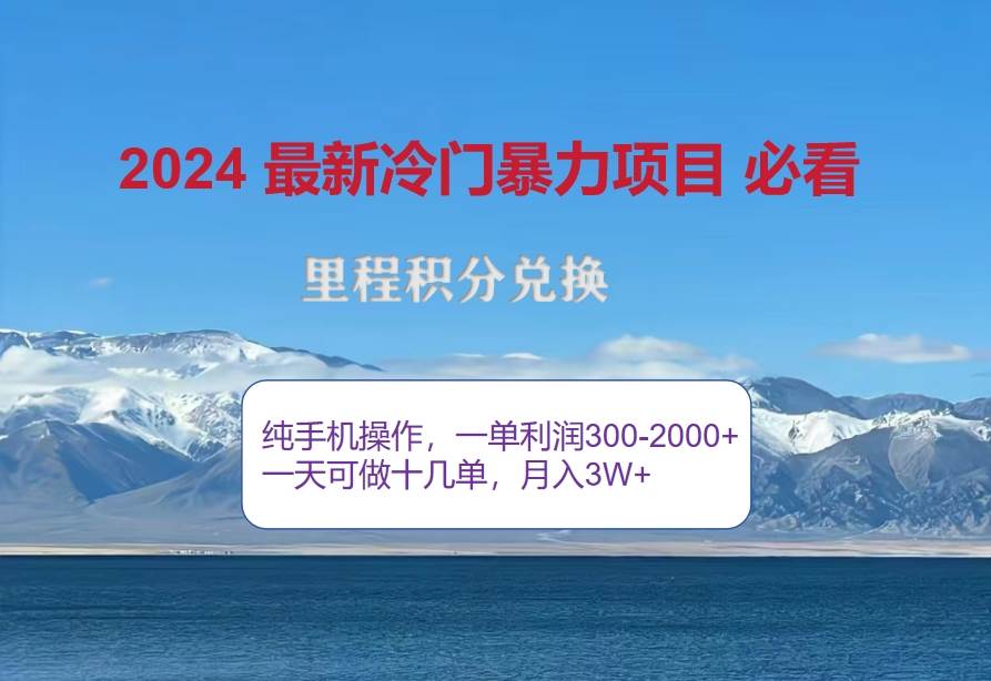 （12856期）2024惊爆冷门暴利！出行高峰来袭，里程积分，高爆发期，一单300+—2000…-问小徐资源库