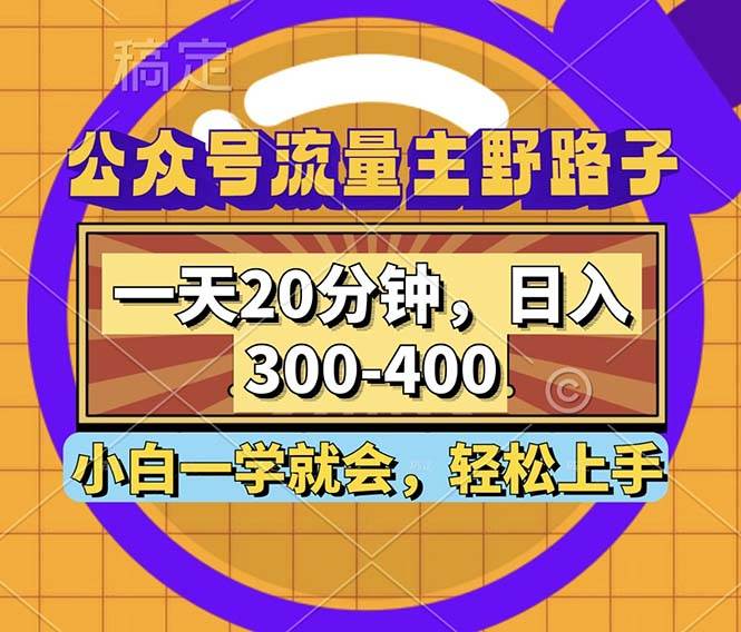 （12866期）公众号流量主野路子玩法，一天20分钟，日入300~400，小白一学就会-问小徐资源库