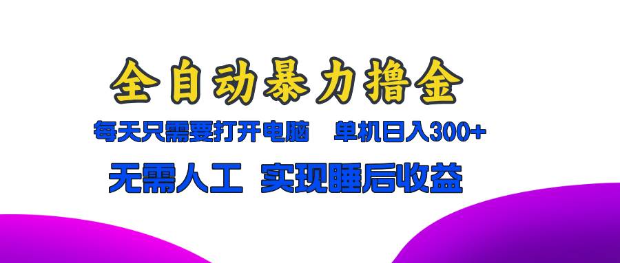 （13186期）全自动暴力撸金，只需要打开电脑，单机日入300+无需人工，实现睡后收益-问小徐资源库