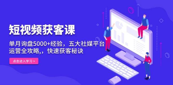 （13715期）短视频获客课，单月询盘5000+经验，五大社媒平台运营全攻略,，快速获客…-问小徐资源库