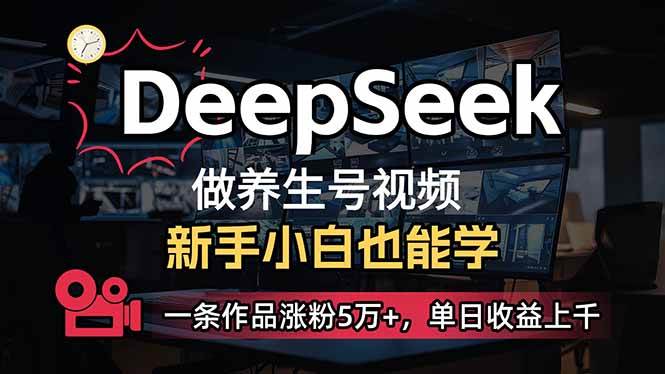 （14270期）小白用DeepSeek做养生号，一条作品涨粉5万+，单日收益上千-问小徐资源库