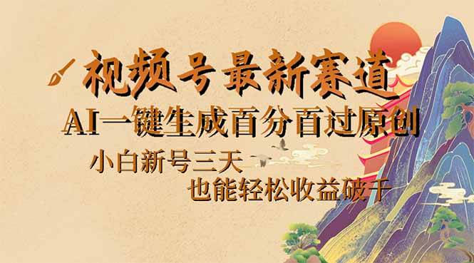 （14363期）视频号最新爆火赛道，AI一键生成百分百过原创，小白新号三天，也能轻松…-问小徐资源库