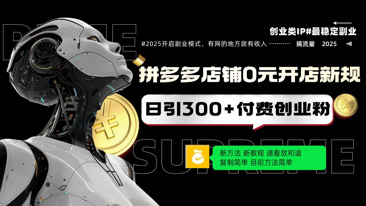 （14092期）拼多多店铺0元开店新规，日引300+付费创业粉，目前方法简单复制粘贴可矩阵-问小徐资源库
