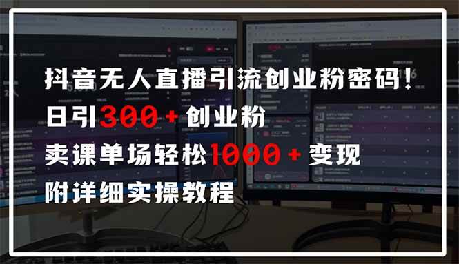 （14564期）抖音无人直播引流密码！日引300+创业粉 单场轻松1000+变现 附详细实操教程-问小徐资源库