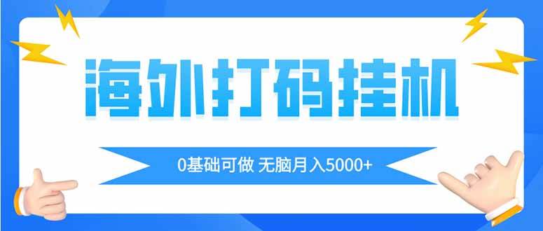 （14449期）海外打码平挂机项目，全自动撸美金，无脑月入5000+-问小徐资源库