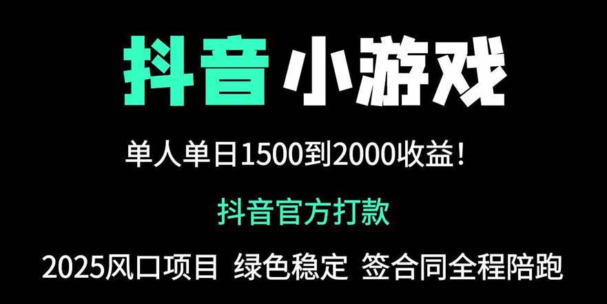 （14527期）抖音官方小游戏2025全网最新玩法，暴利赚钱项目，单机日入2000+，绝不…-问小徐资源库