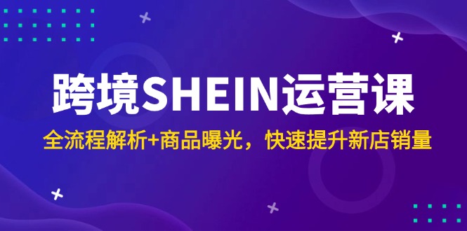（14832期）跨境SHEIN运营课，全流程解析+商品曝光，快速提升新店销量-问小徐资源库