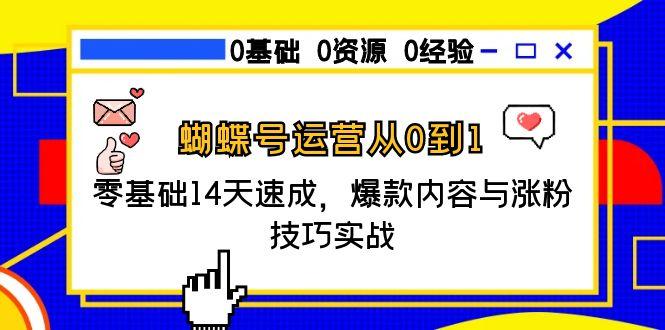 （15125期）蝴蝶号运营从0到1，零基础14天速成，爆款内容与涨粉技巧实战-问小徐资源库