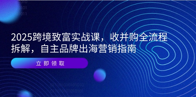 （14975期）2025跨境致富实战课，收并购全流程拆解，自主品牌出海营销指南-问小徐资源库