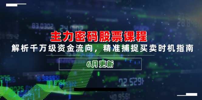 （14976期）主力密码股票课程，解析千万级资金流向，精准捕捉买卖时机指南（6月更新）-问小徐资源库