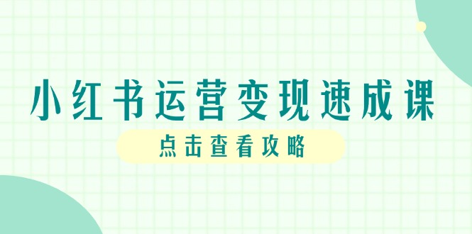 （14951期）小红书运营变现速成课，账号搭建到暴力起号，个人IP全流程指南-问小徐资源库