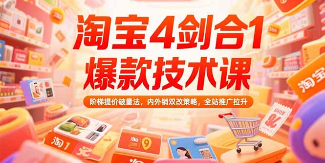 （15415期）淘宝4剑合1爆款技术课73期：阶梯提价破量法，内外销双改策略 全站推广拉升-问小徐资源库
