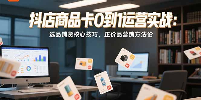 （15329期）抖店商品卡0到1运营实战：选品铺货核心技巧，正价品营销方法论-问小徐资源库