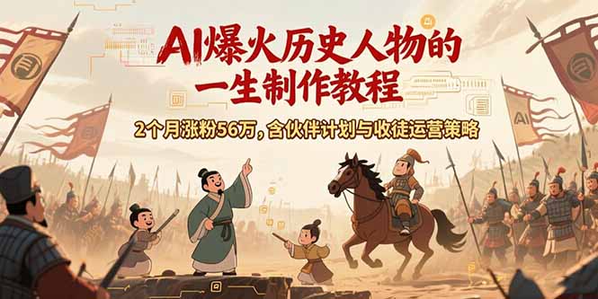（15336期）AI历史人物赛道课程，2个月涨粉56万，含伙伴计划与收徒运营策略-问小徐资源库