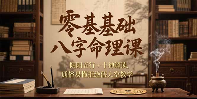 （15283期）零基础八字命理课，阴阳五行+十神解读，通俗易懂拒绝假大空教学-问小徐资源库