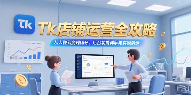 （15345期）Tk店铺运营全攻略，从入驻到变现闭环，后台功能详解与实操演示-问小徐资源库