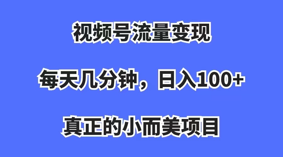 视频号流量变现，每天几分钟，收入100+，真正的小而美项目-问小徐资源库