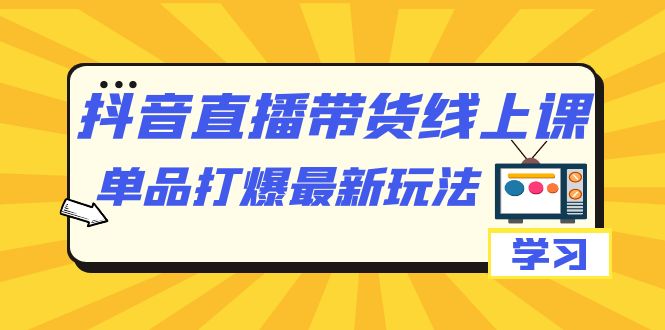 抖音·直播带货线上课，单品打爆最新玩法（12节课）-问小徐资源库