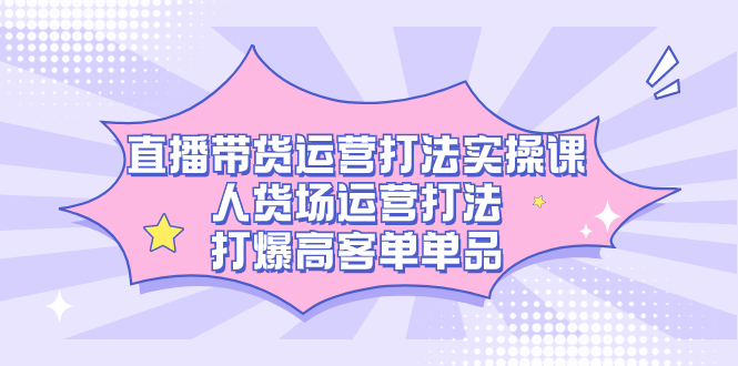 直播带货运营打法实操课，人货场运营打法，打爆高客单单品-问小徐资源库