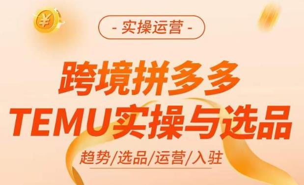 跨境拼多多TEMU实操与选品，​掌握平台运营方法技巧，选品避坑12条标准，爆款的底层思路等-问小徐资源库