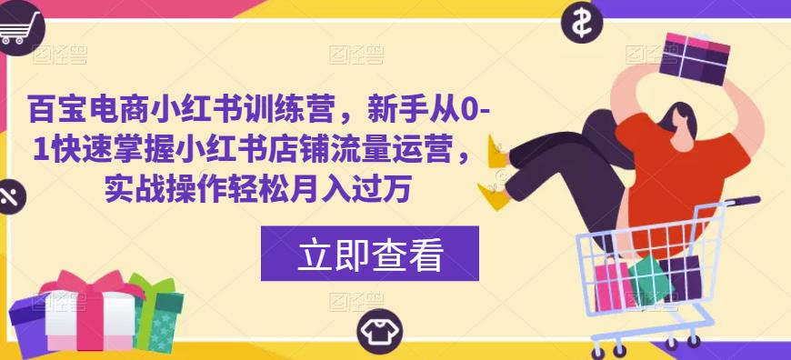 百宝电商小红书训练营，新手从0-1快速掌握小红书店铺流量运营，实战操作轻松月入过万-问小徐资源库