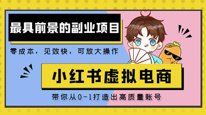 小红书蓝海大市场虚拟电商项目，手把手带你打造出日赚2000+高质量红薯账号-问小徐资源库