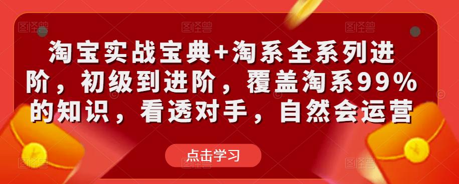 淘宝实战宝典+淘系全系列进阶，初级到进阶，覆盖淘系99%的知识，看透对手，自然会运营-问小徐资源库
