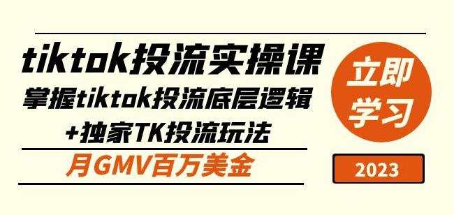 tiktok投流实操课：掌握tiktok投流底层逻辑+独家TK投流玩法月GMV百万美金-问小徐资源库